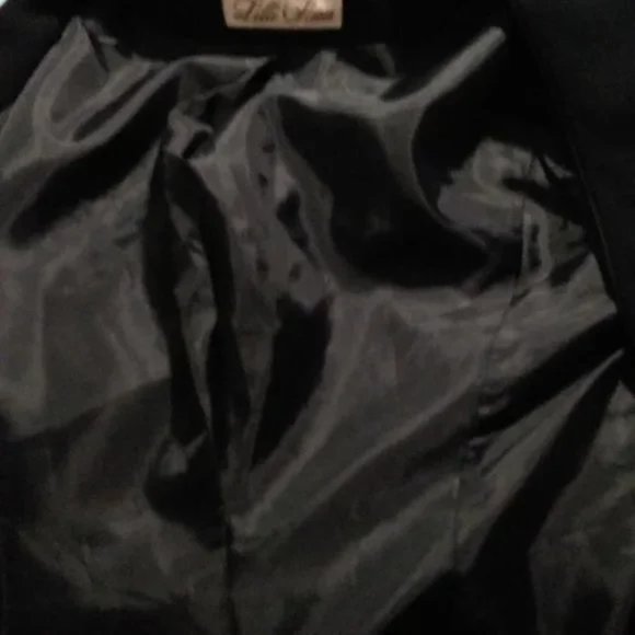 Vintage Designer Lilli Ann Blazer 70s Black Peplum Union Made in USA Medium - Picture 9 of 13